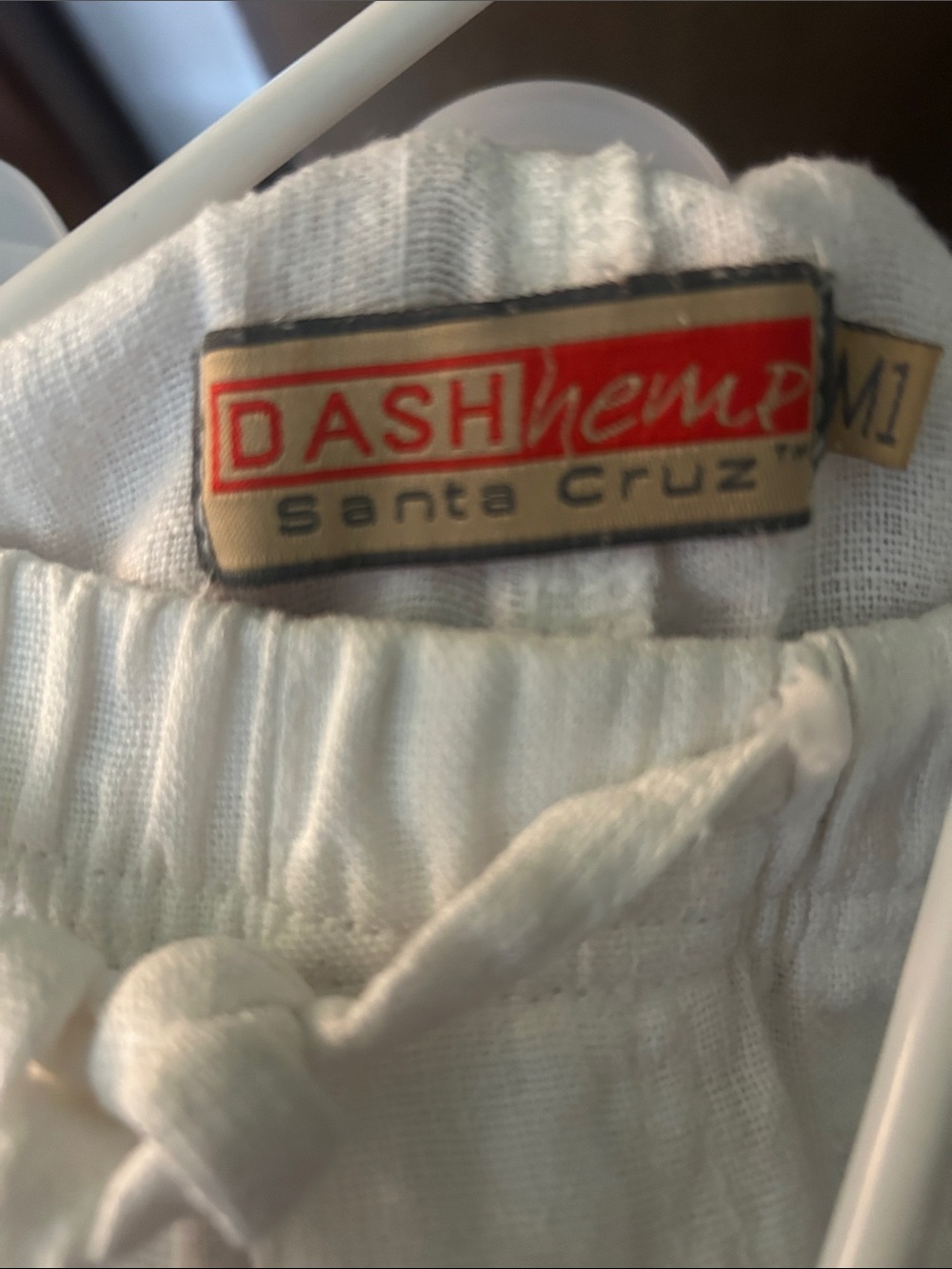 Men's Drawstring hemp Pants - White - Picture 3 of 3